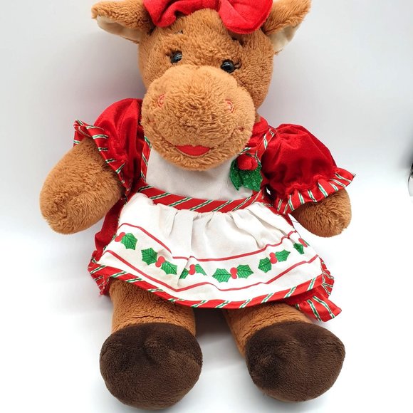 Build A Bear Stuffed Christmas Moose Plush Toy Sanitized Collectable Holiday - Picture 4 of 11